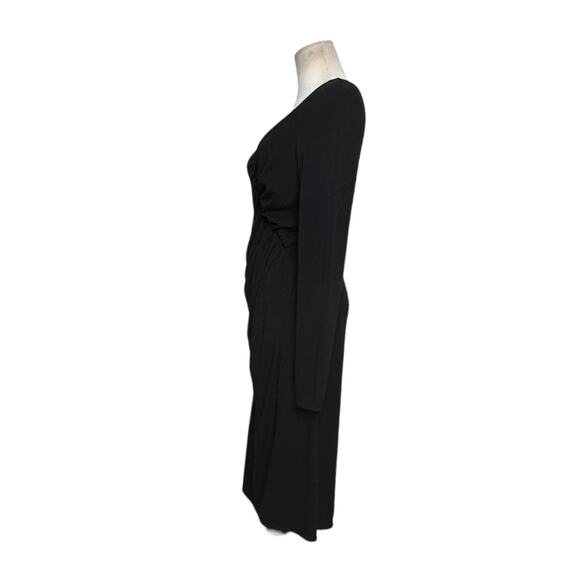 Max & Cleo black v neck long sleeves midi dress size Medium - Picture 7 of 11
